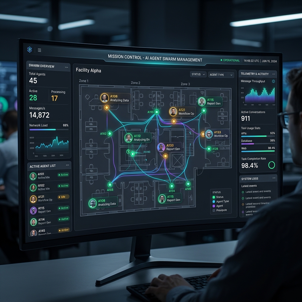 AI Agent Swarm — Mission Control Dashboard
